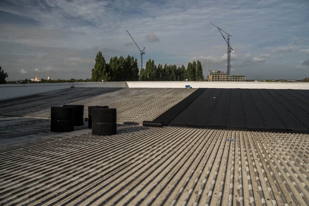 The Monster Roof installation of Silent Roof Matting Material
