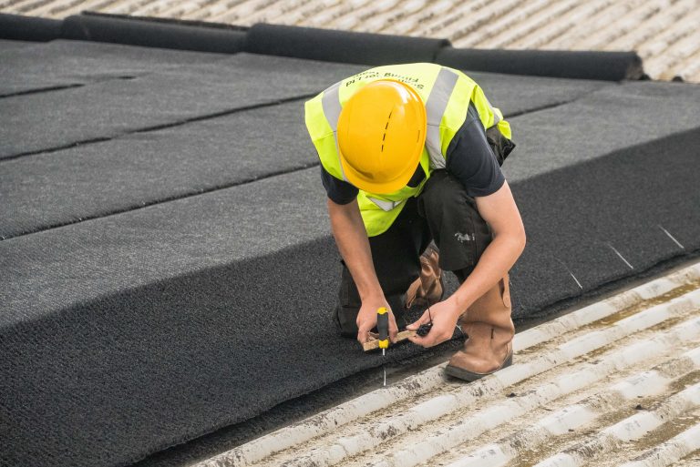 'Stitching' lengths of Silent Roof Matting Material