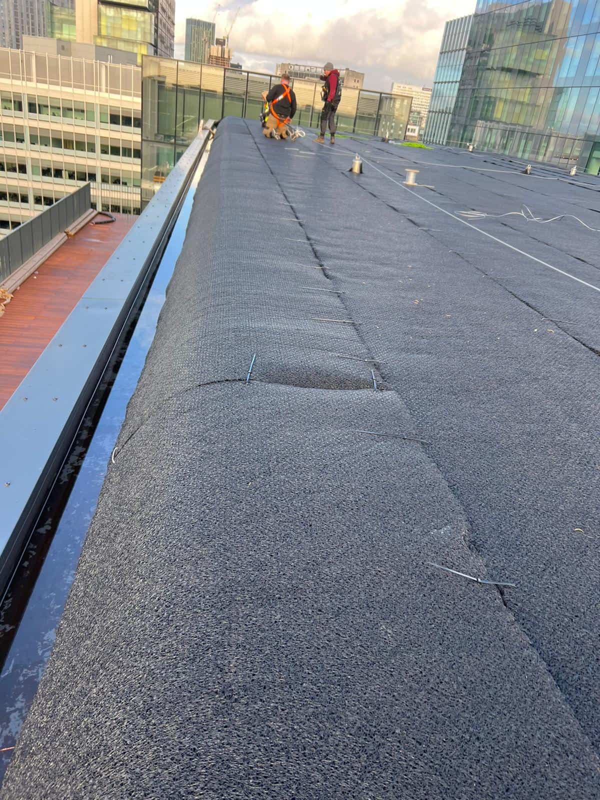Image of Silent Roof Material installed on a commercial roof