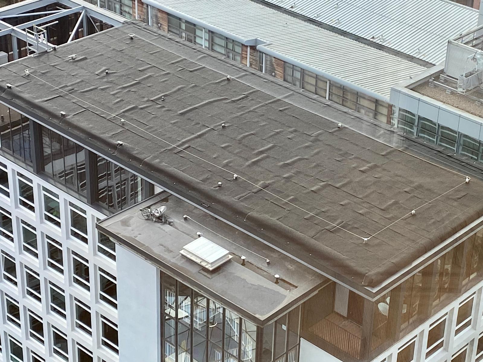 Silent Roof installation on 10th floor of a building